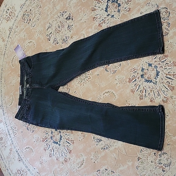 Lee Slender Secret bootcut stretch blue jeans lower waist embroidered 12 S NEW… - Picture 1 of 10
